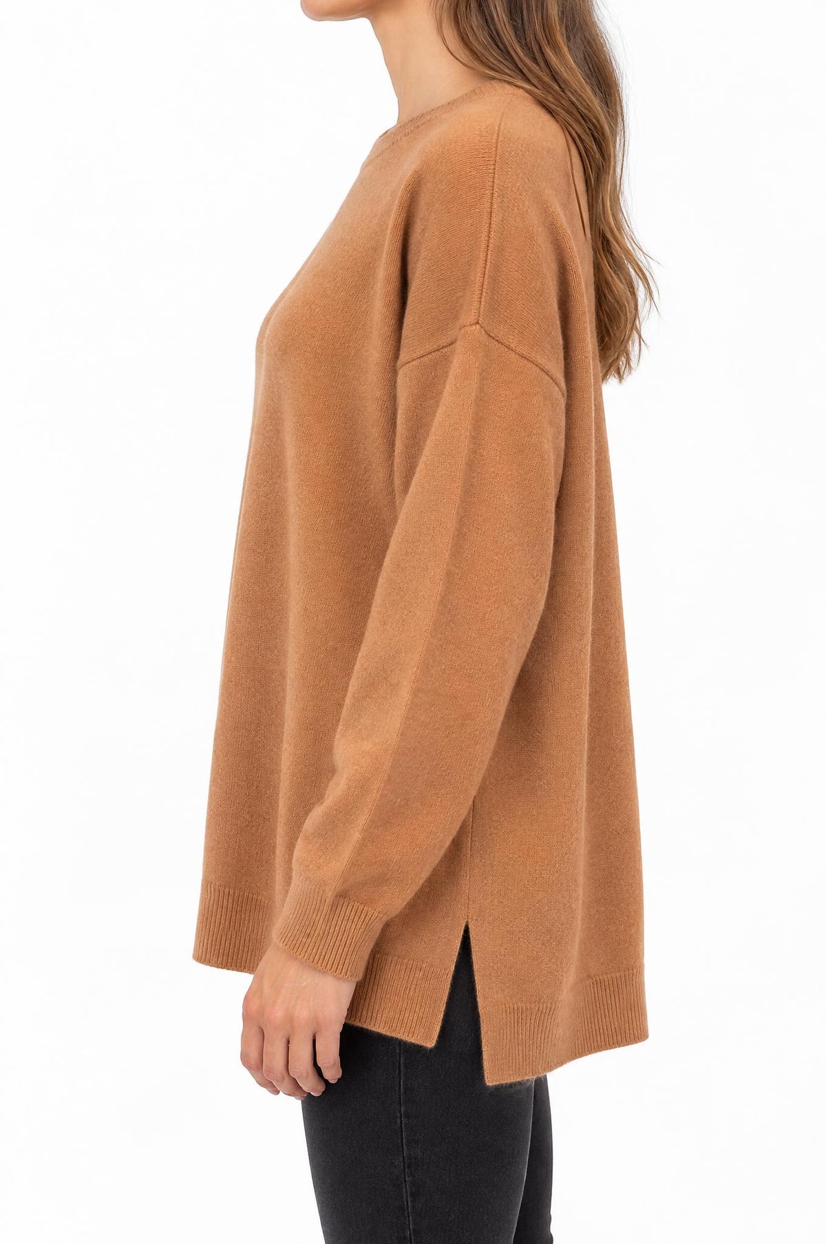 Jersey Solocasmir Cuello Redondo Camel