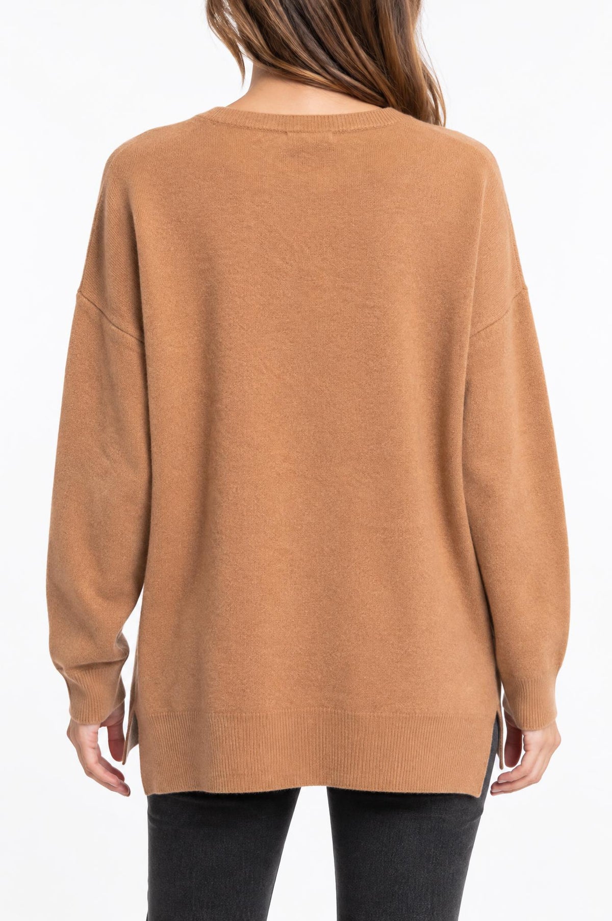 Jersey Solocasmir Cuello Redondo Camel
