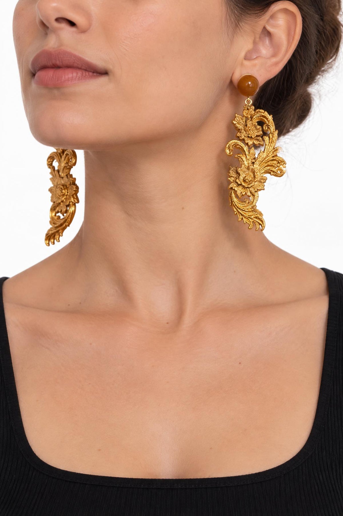 Pendientes Fabrizio Marcantelli Barroco Floral Dorado