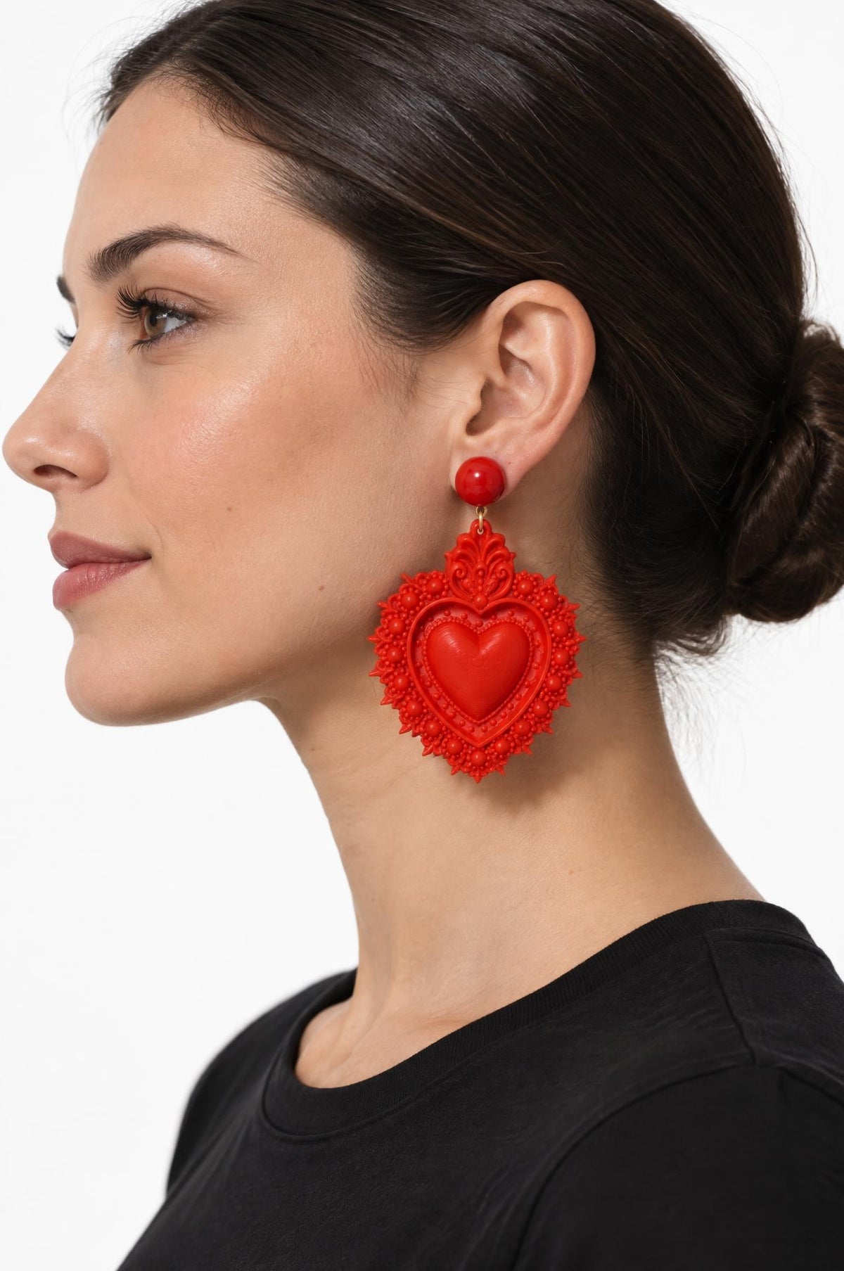 Pendientes Fabrizio Marcantelli Corazón Sagrado Coral