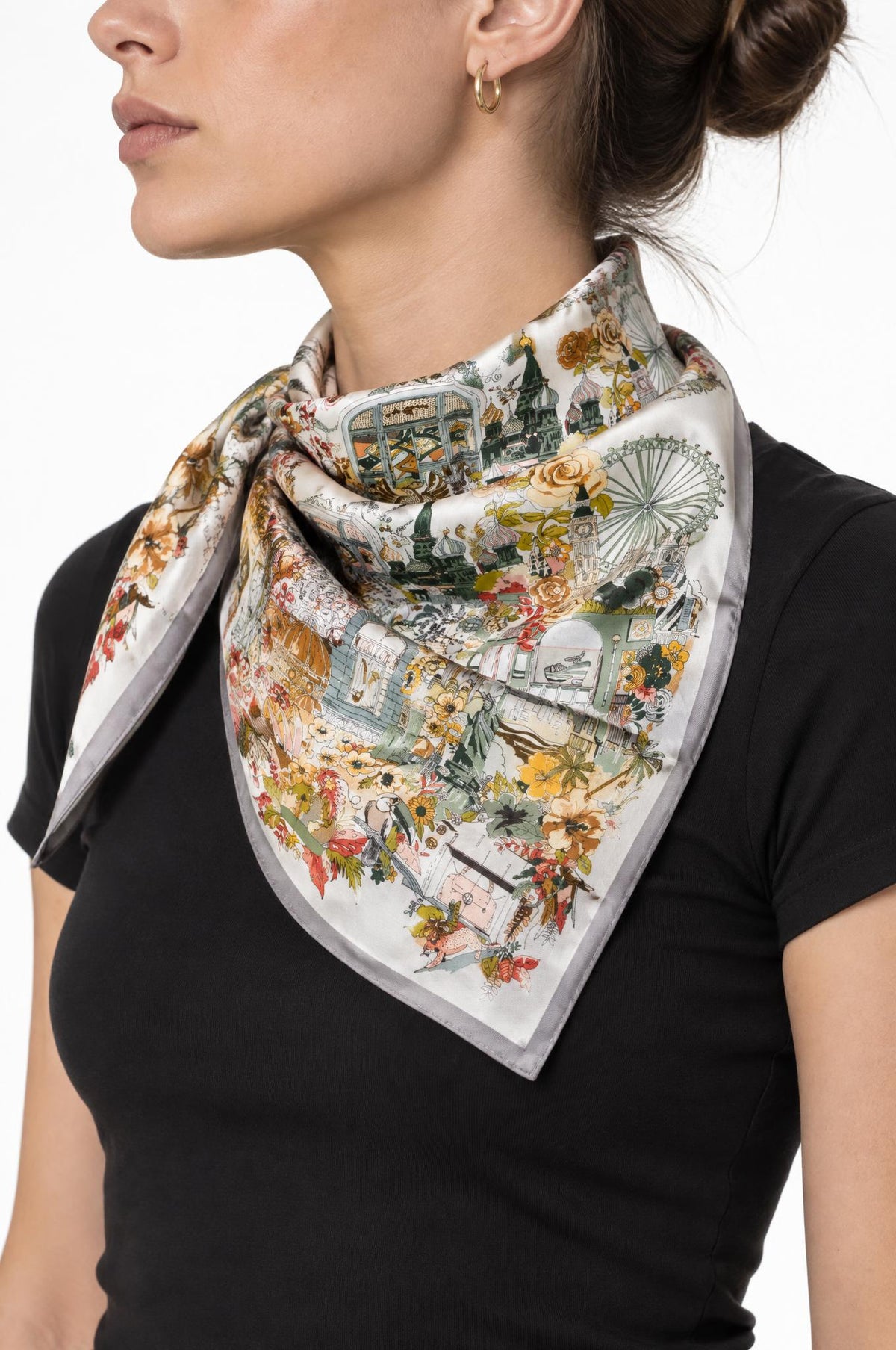 Foulard Maison Fanli Noria Gris