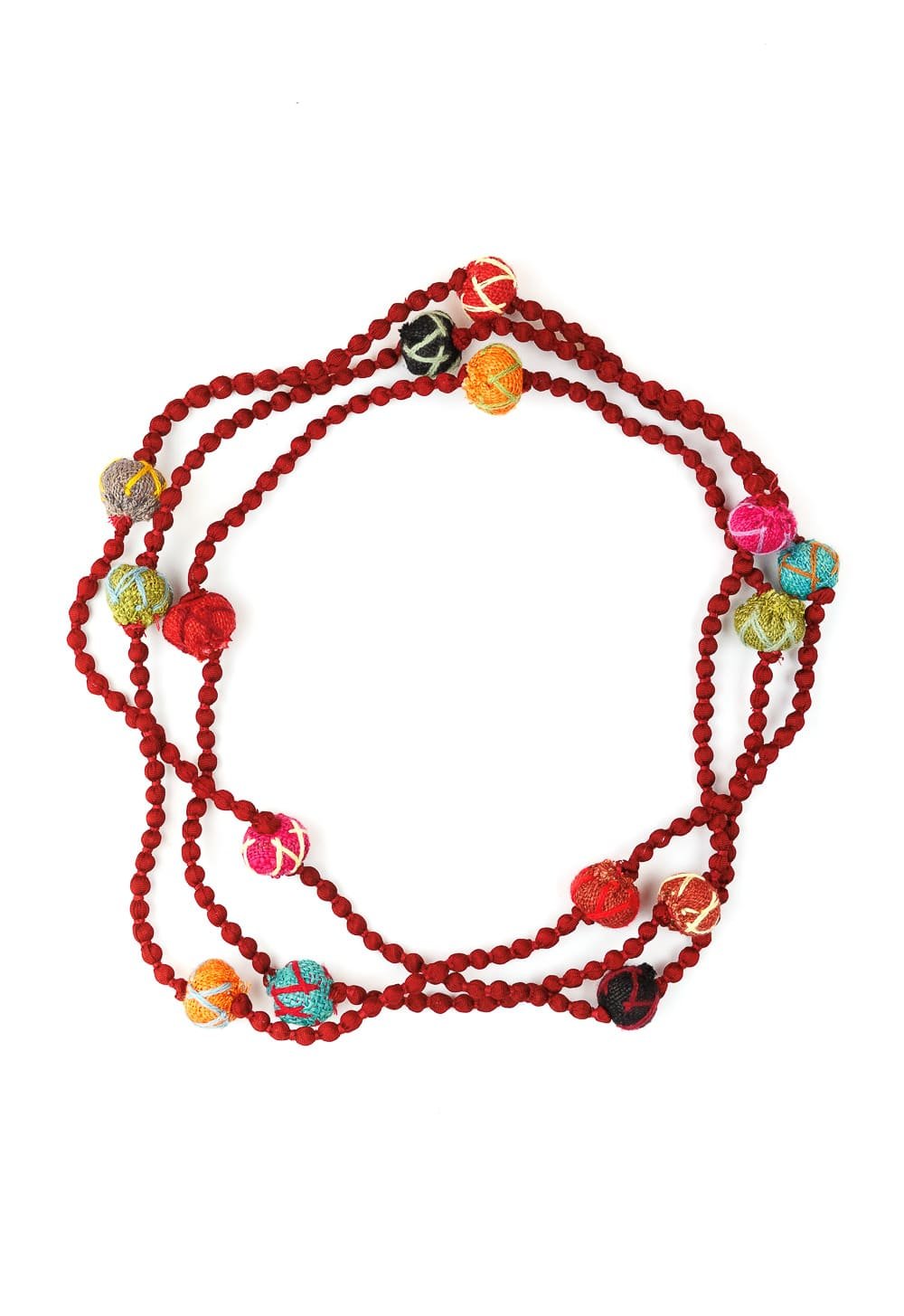 Collier Il Baco Da Seta Oreillers rouges en boules de soie