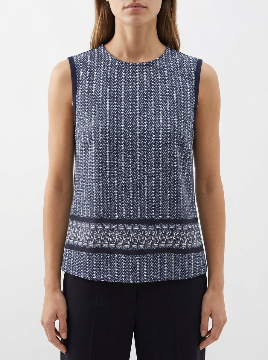 Top Whicy Milano Geometrico Azul Marino