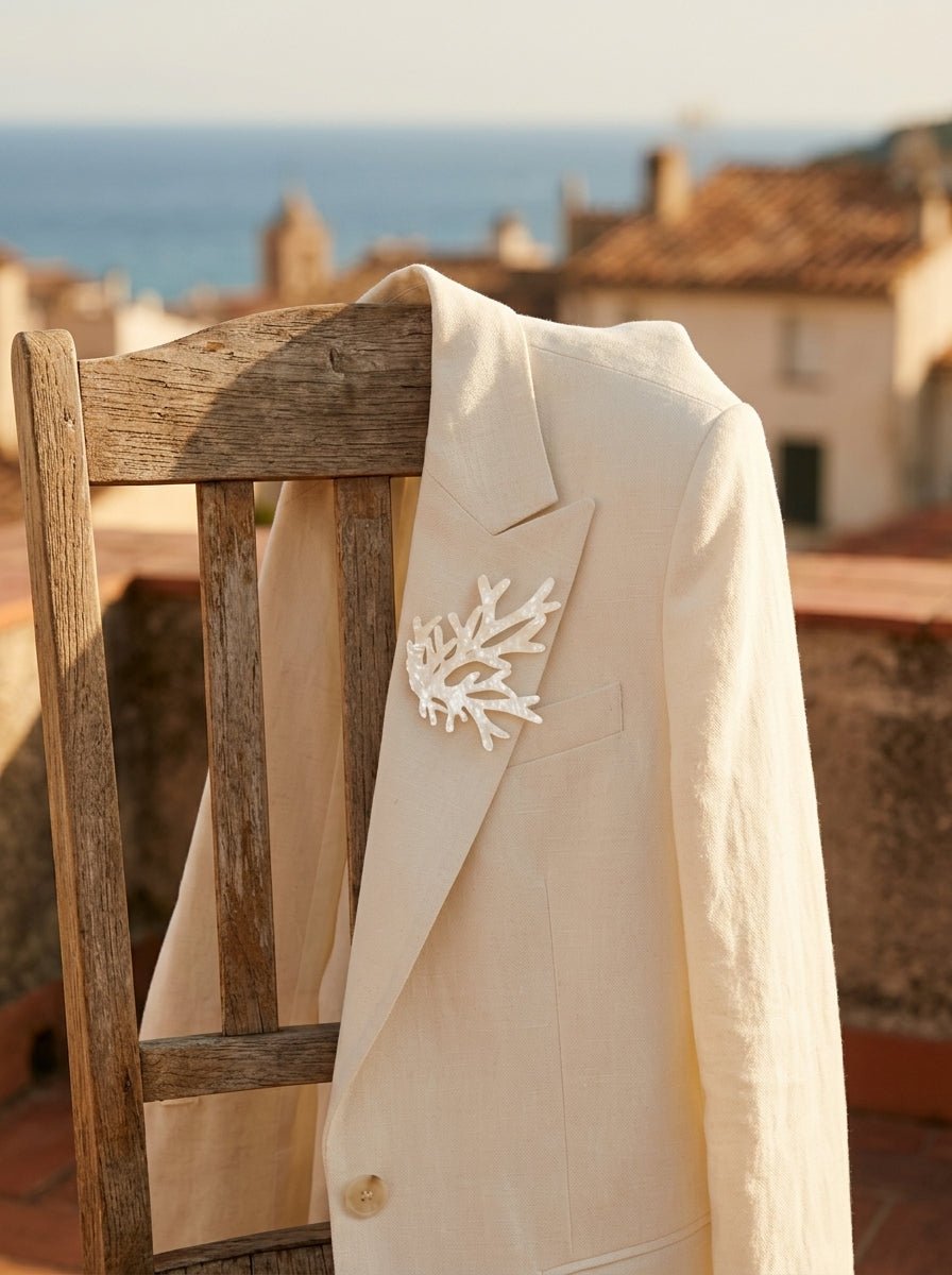 Broche Il Baco Da Seta Coral Crudo