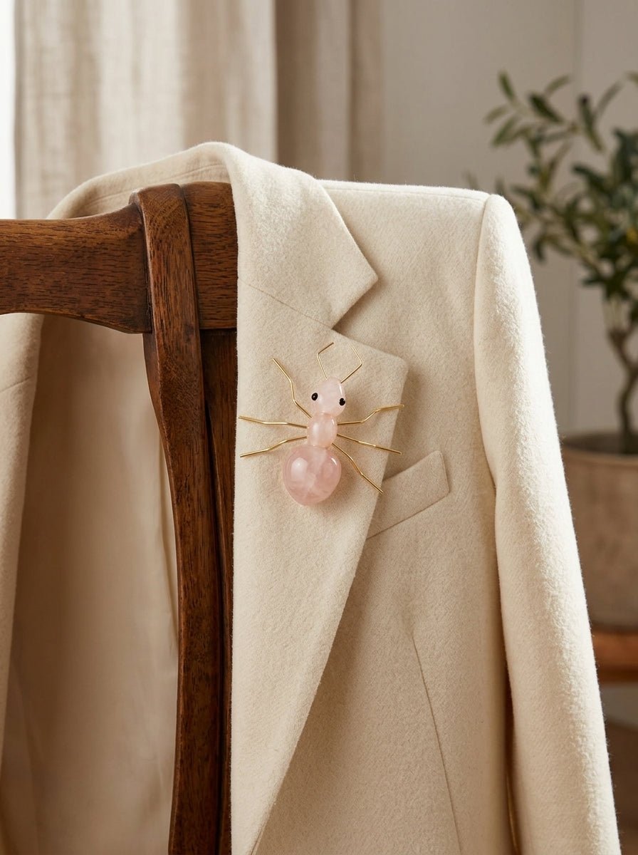 Broche Il Baco Da Seta Hormiga Rosa