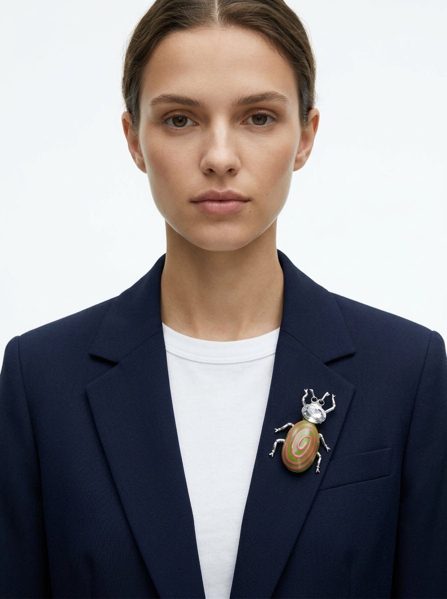 Broche Il Baco Da Seta Insecto Verde