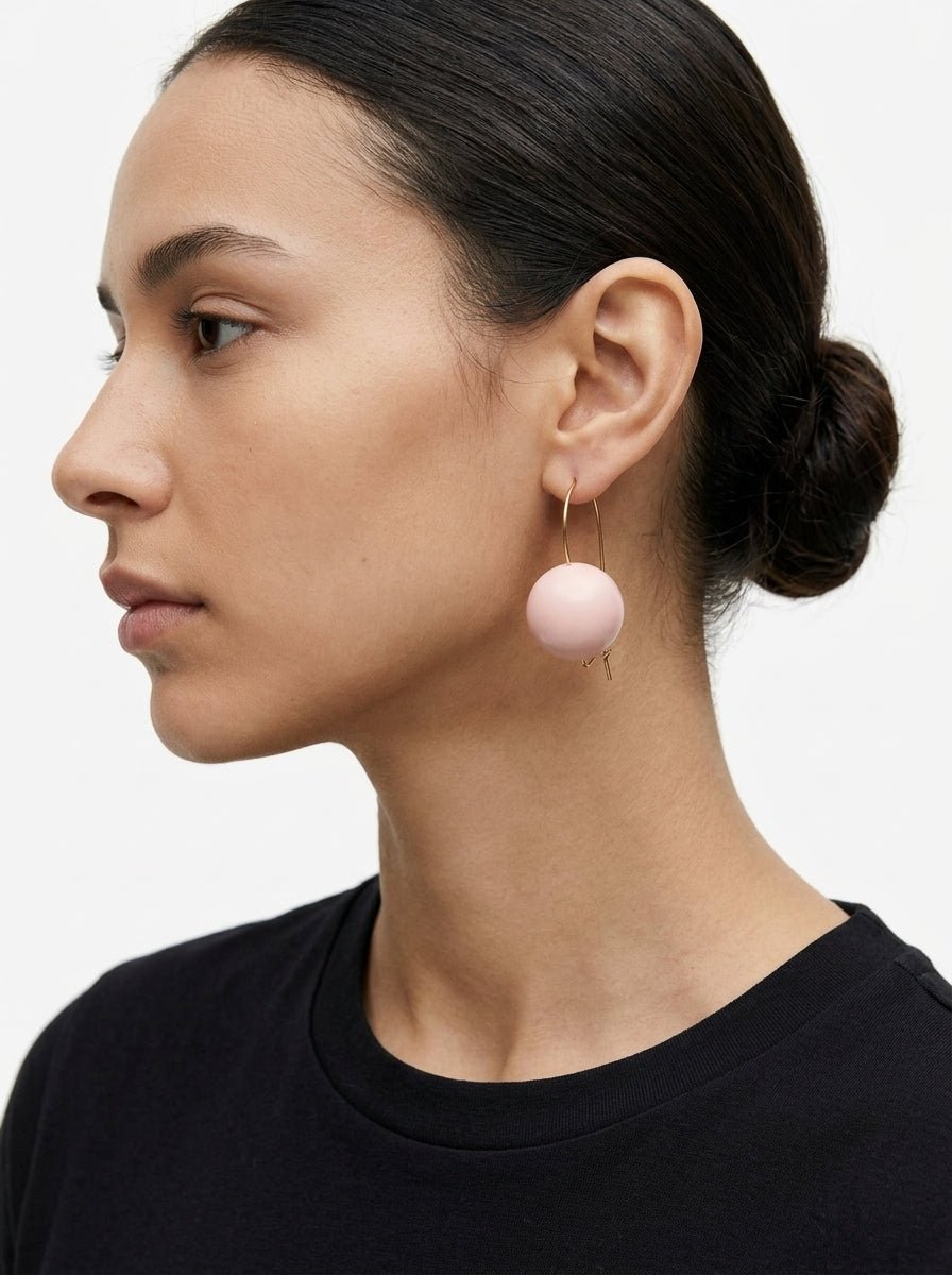 Pendientes Fabrizio Marcantelli Bola Rosa Claro