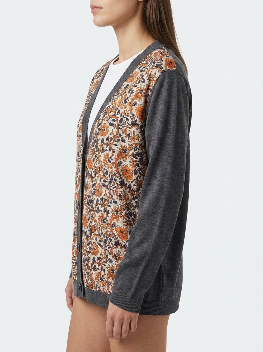 Cardigan Whyci Milano Flores Naranja