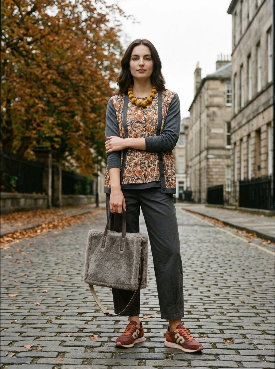 Cardigan Whyci Milano Flores Naranja