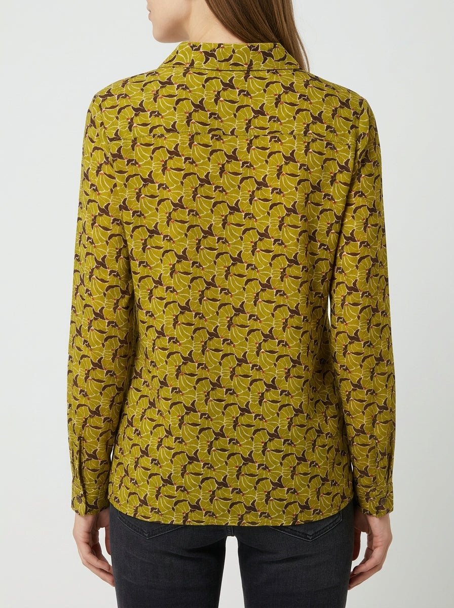 Camisa Justmine Punto Flores Pistacho