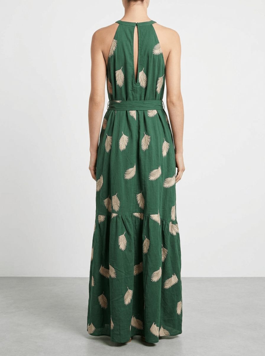 Vestido Paisie Bordado Verde