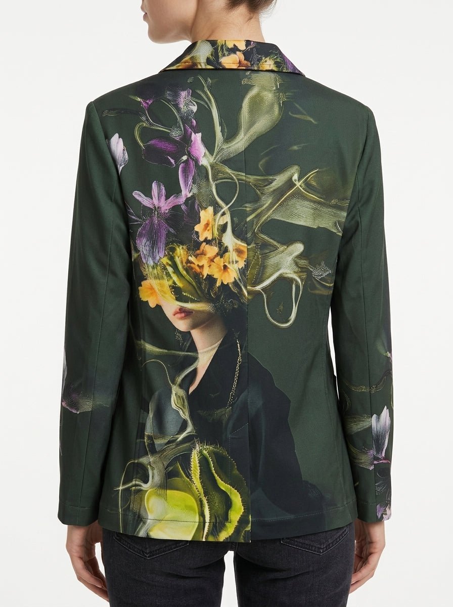 Blazer Sissi Otto Style Flores Verde