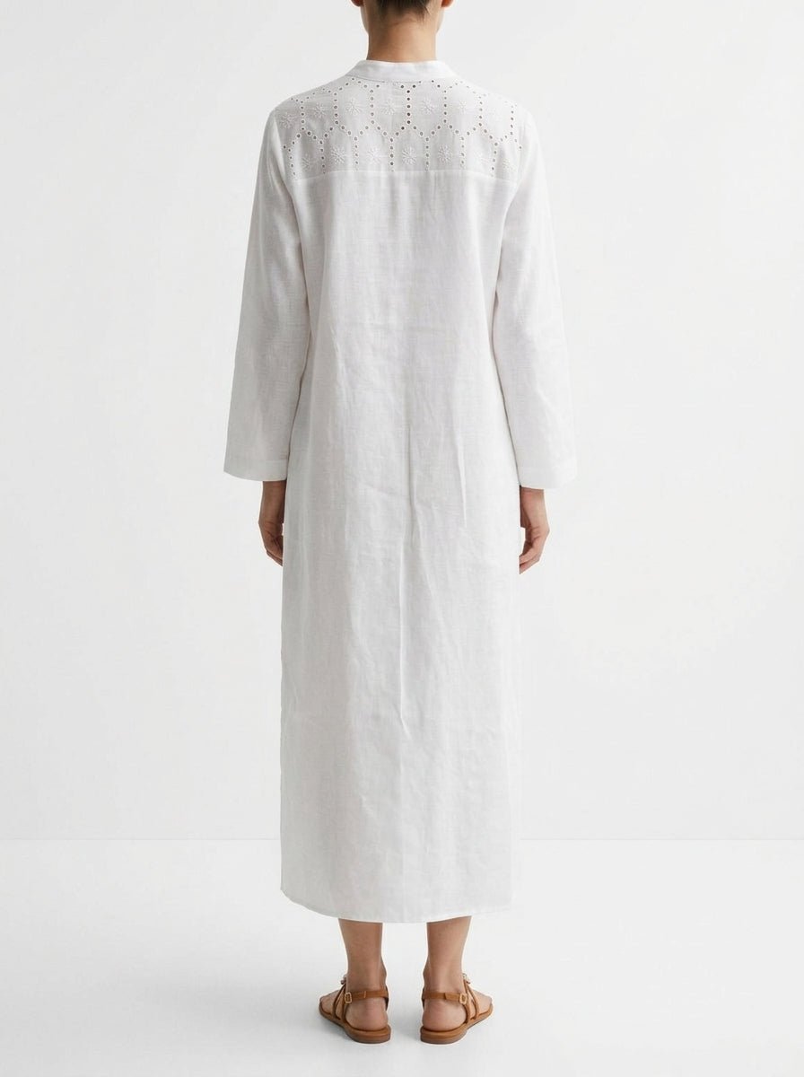 Vestido Whyci Milano Troquelado Blanco