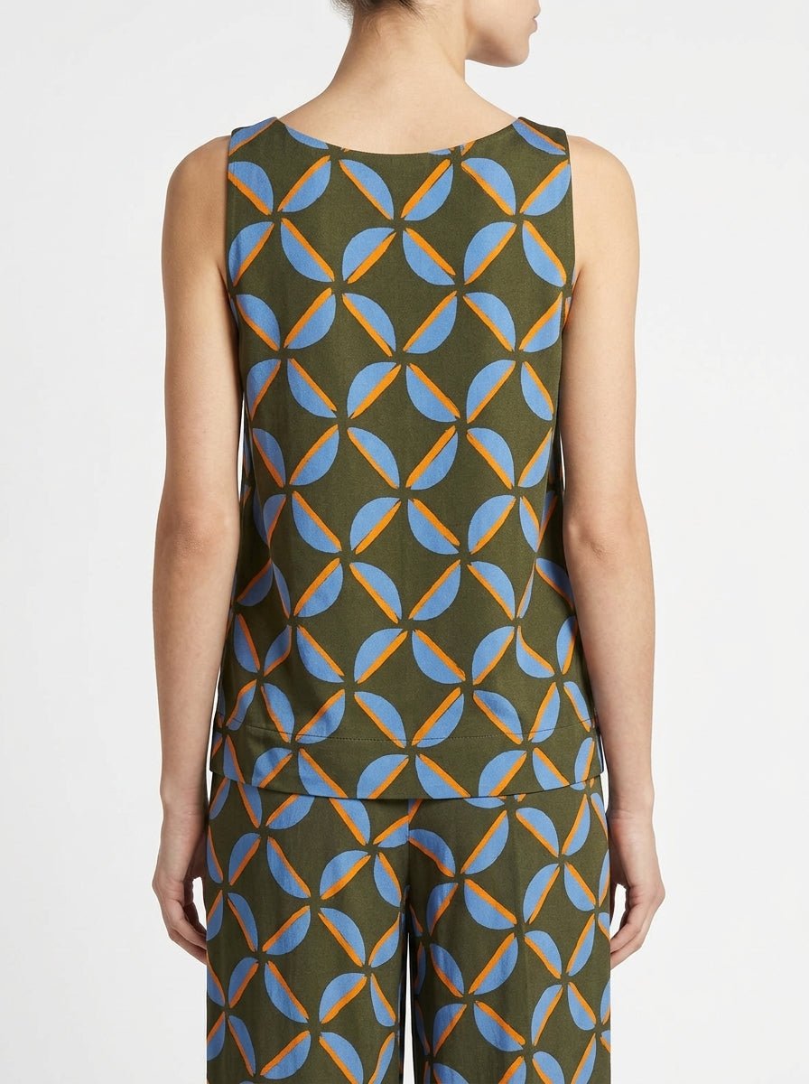 Top Niu Estampado Geometrico Caqui