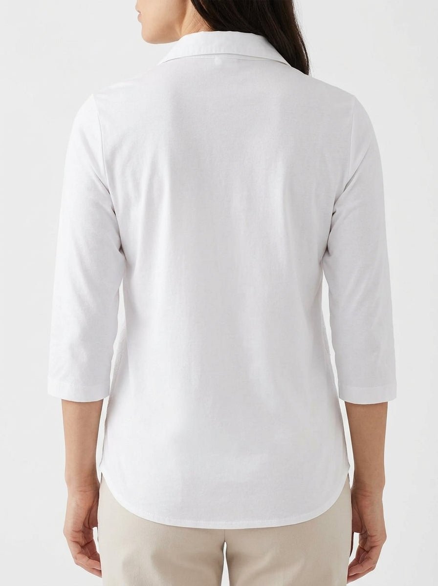 Whyci Milano Embroidered French Sleeve Shirt