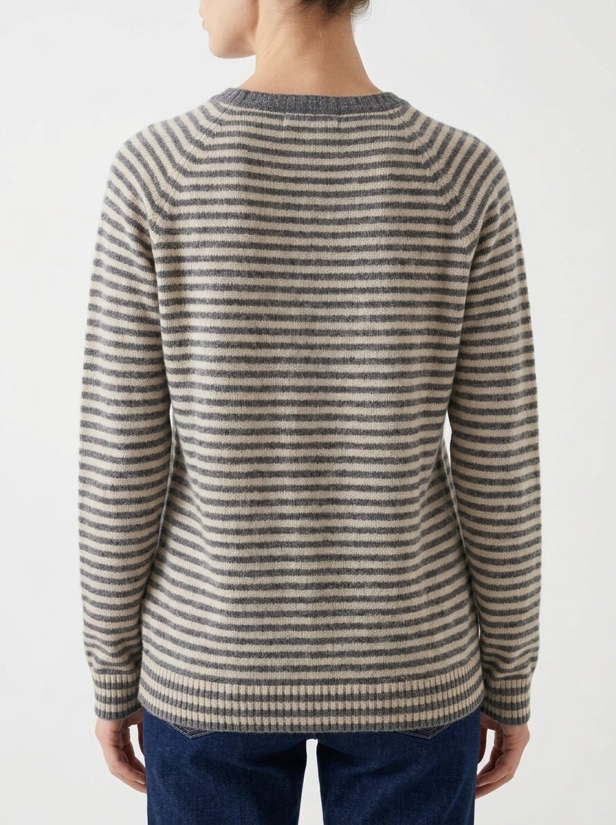 Pull à base rayé gris Milano