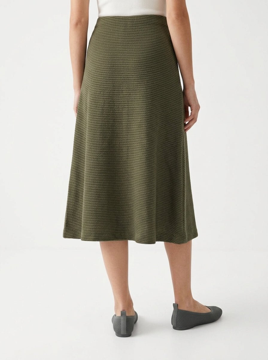 Jupe Niu Evasé Zig Zag Verte et Noire