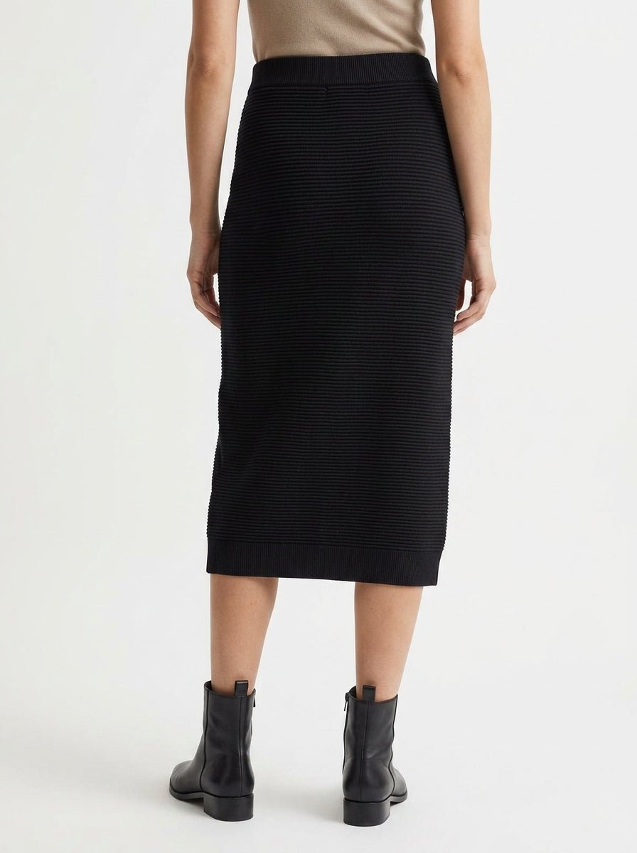 Falda Paisie Midi Canalé Negro