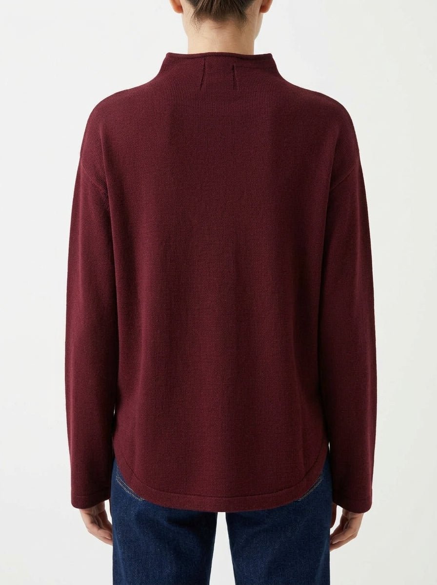 Maglia Scaglione Collo Alto Tondo Bordeaux
