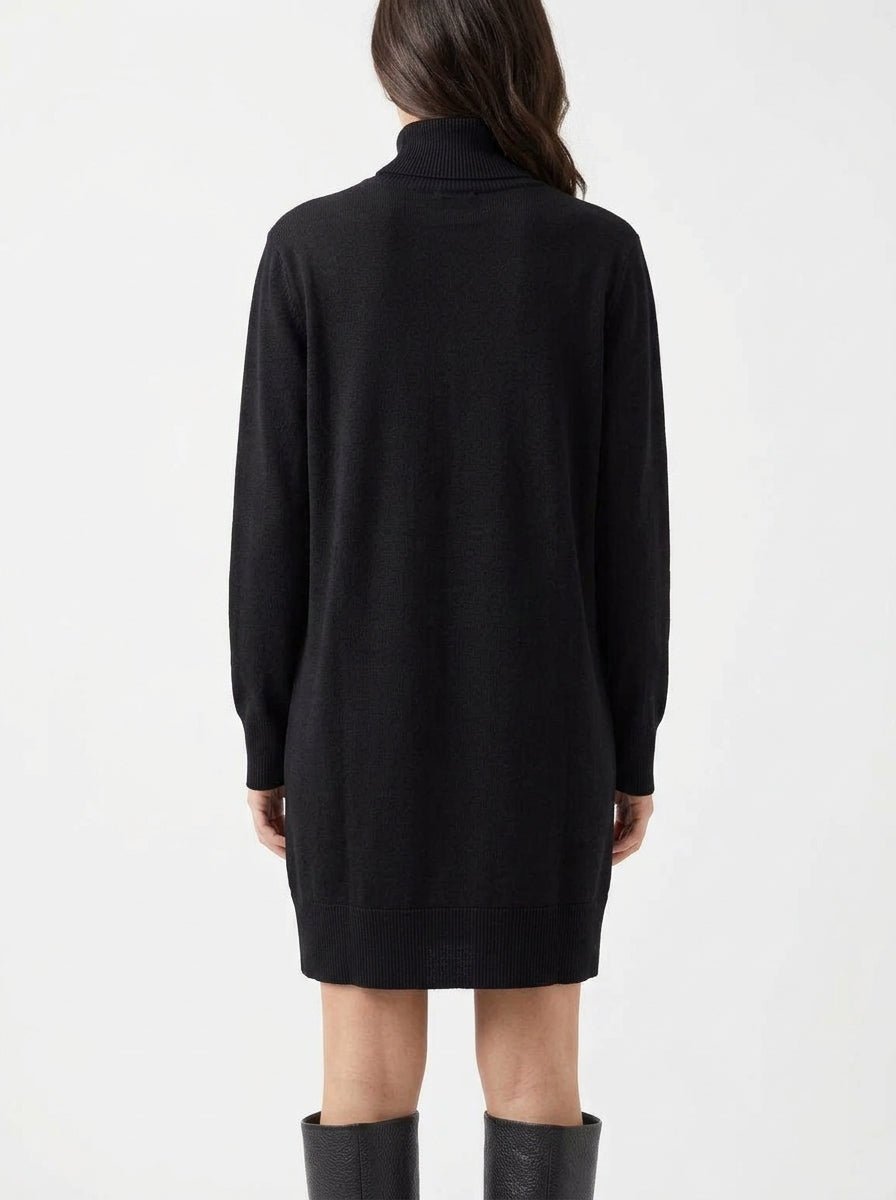 Vestido Solo Tre Cuello Alto Negro