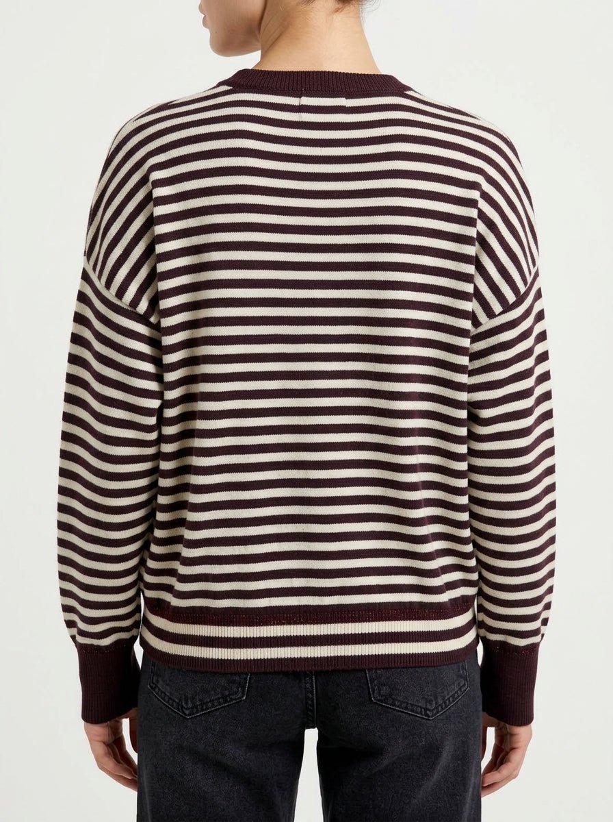 Jersey B-YU Rayas Lurex Marrón Chocolate