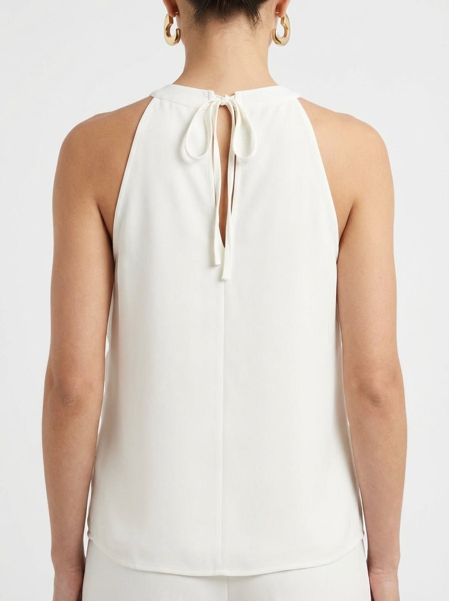 SU Top Soie Ecru Volants