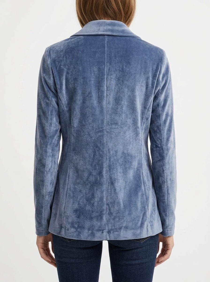 Blazer Majestic Filatures Terciopelo Azul Claro