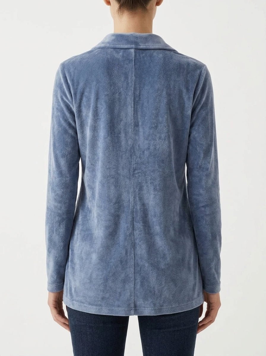 Camisa Majestic Filatures Terciopelo Azul Claro