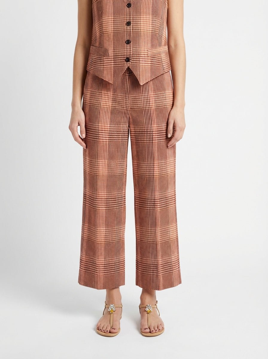 Pantalón Goodmatch Recto Corto Estampado Cuadros