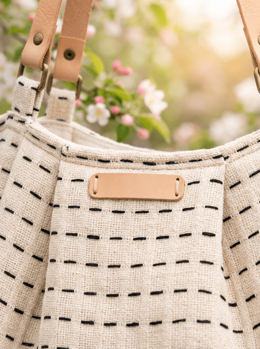 Borsa bianca con i punti di Bianca