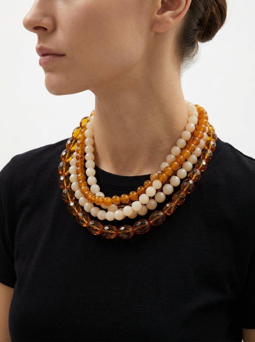 Collar Fabrizio Marcantelli Regina Crudo y Caramelo