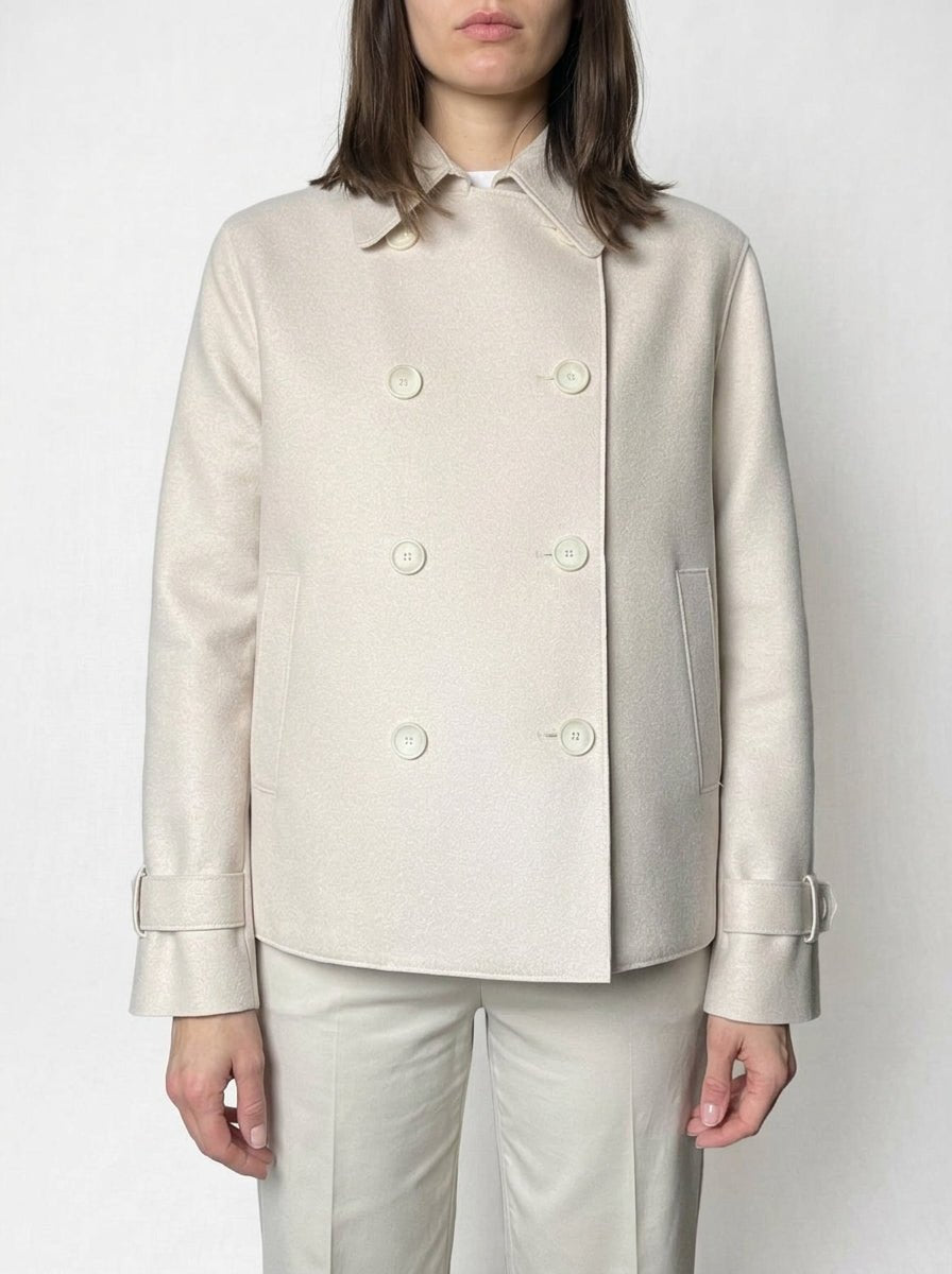 Harris Wharf London Trench Wool Cream Jacket