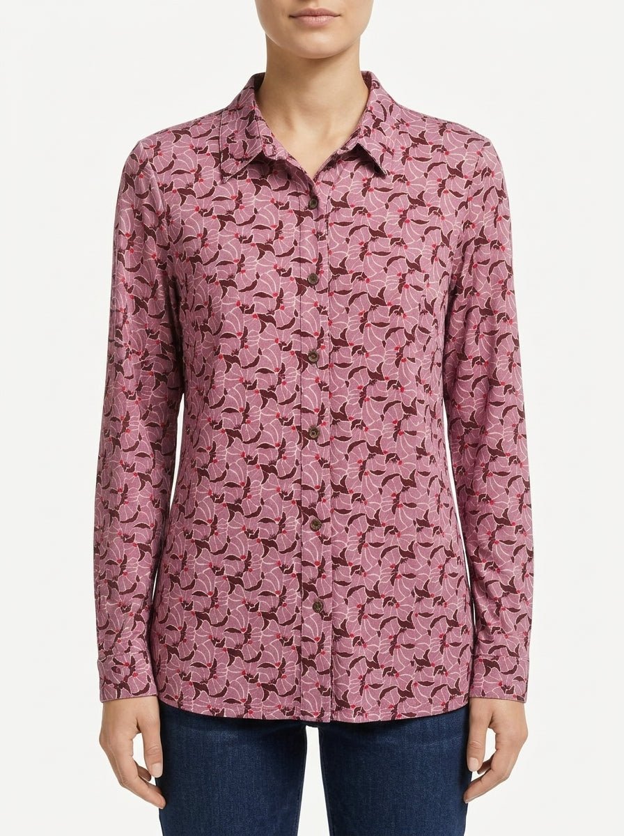 Camisa Justmine Punto Flores Lila