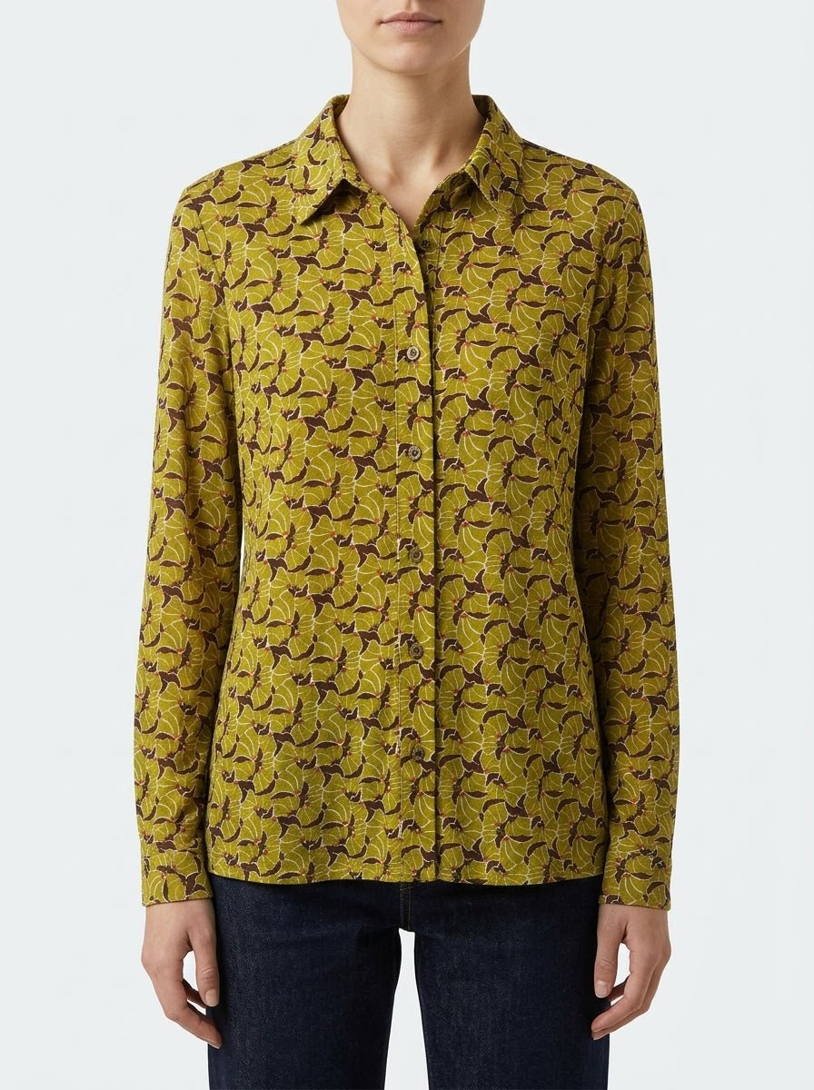 Camisa Justmine Punto Flores Pistacho