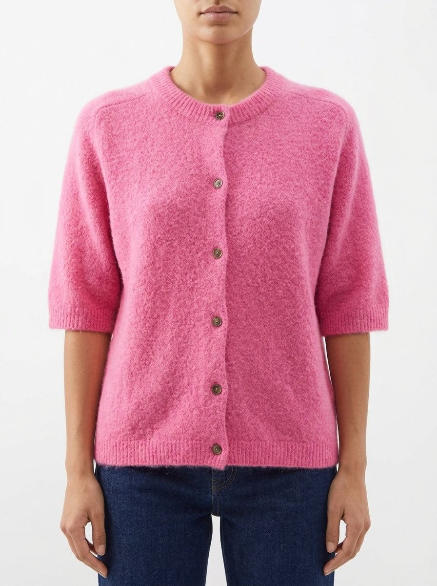Cardigan Floor Manga Corta Rosa