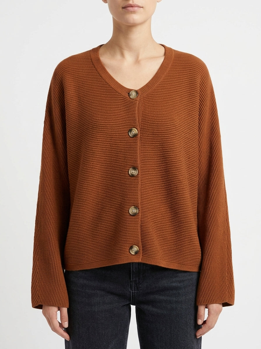 Cardigan Paisie Corto Marrón