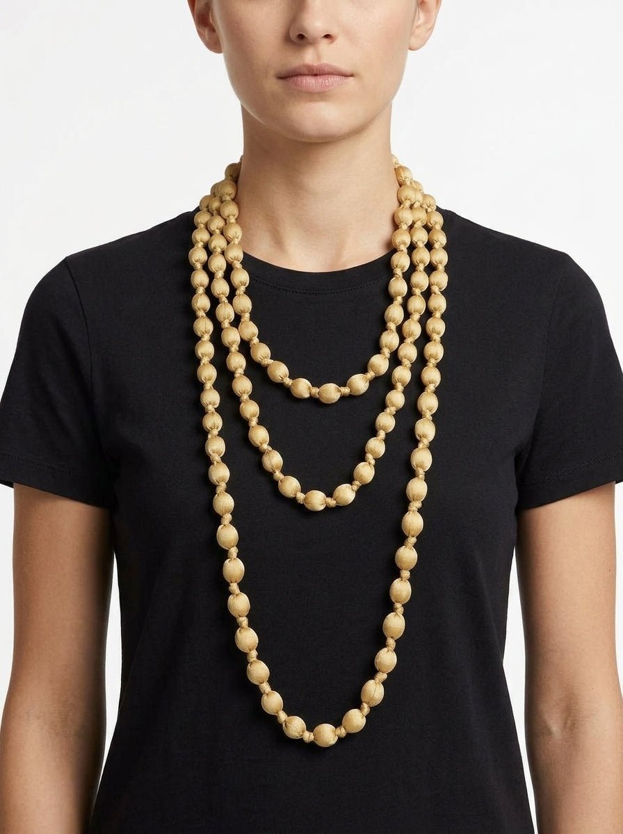 Collar Il Baco Da Seta Bolas Seda Mantequilla 18.4