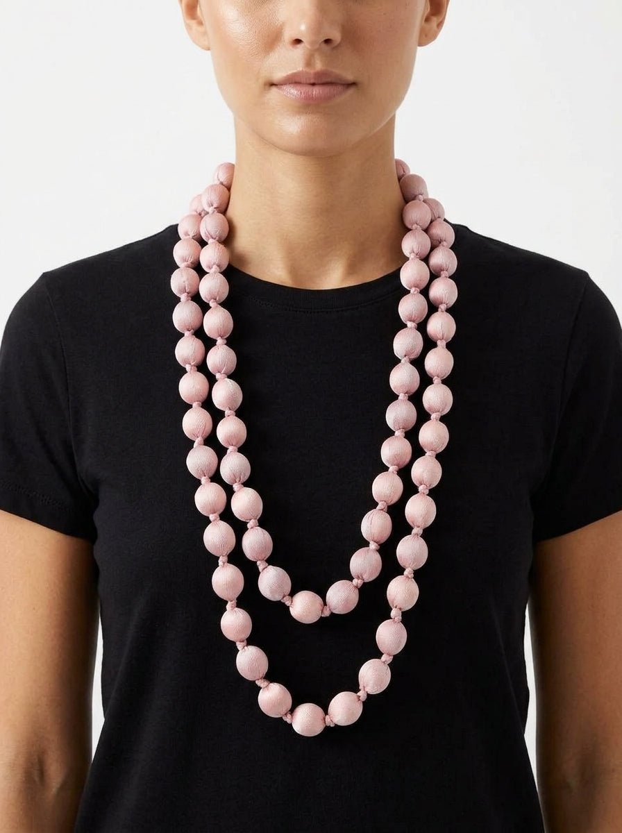 Collana Il Baco Da Seta Palloni di seta rosa 13.2