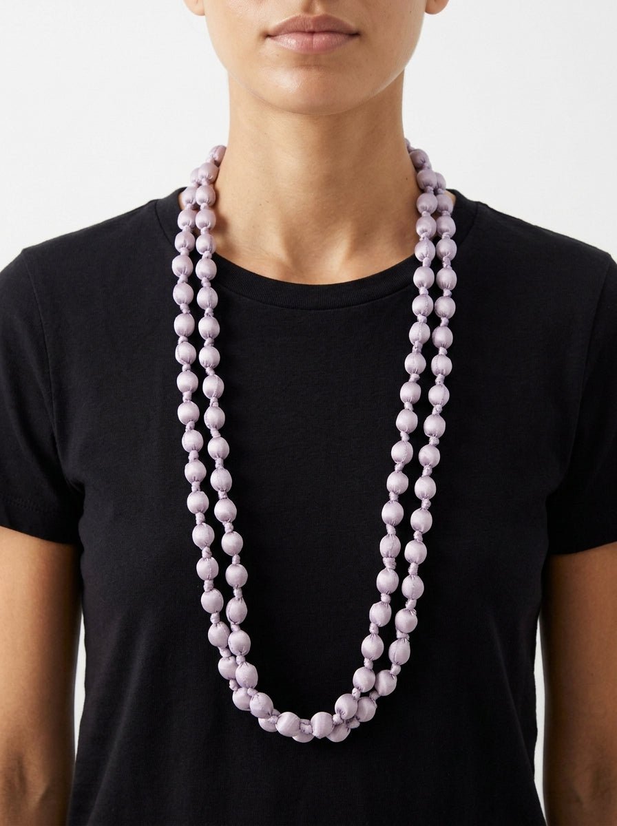 Collana Il Baco Da Seta Palloni di seta lilla
