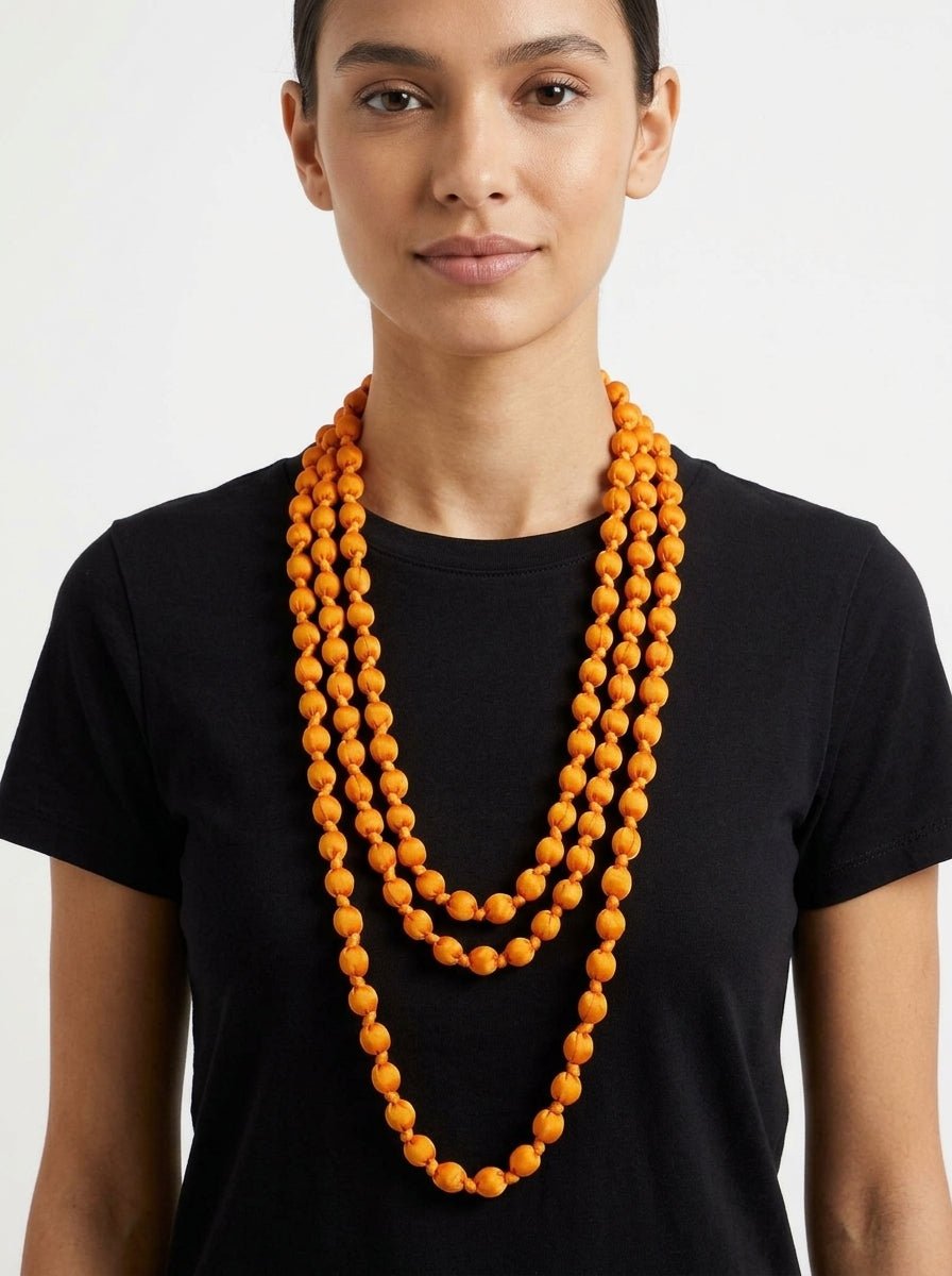 Collana Il Baco Da Seta Palloni di seta mandarino 9.3