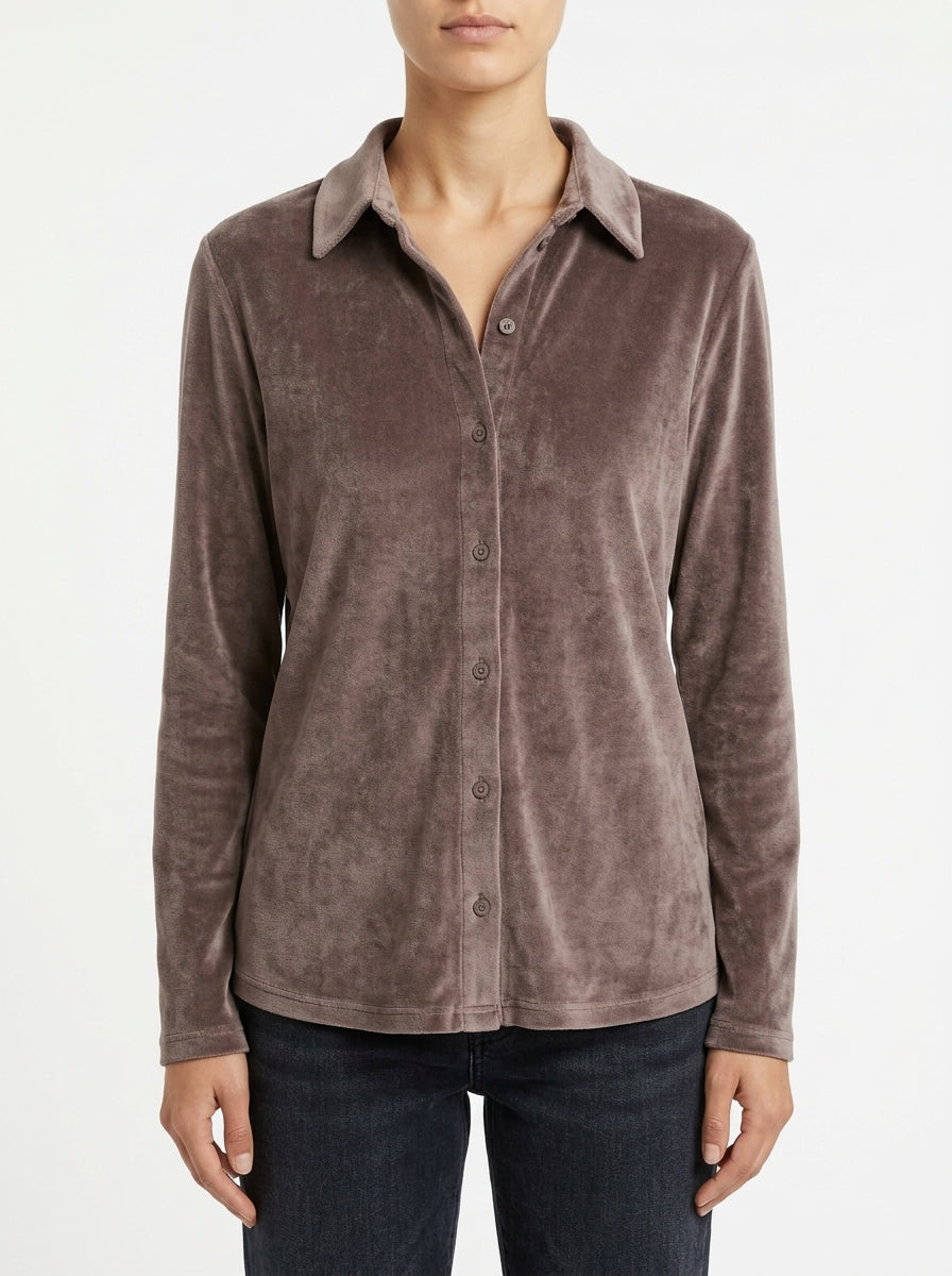 Camisa Majestic Fillatures Terciopelo Vison