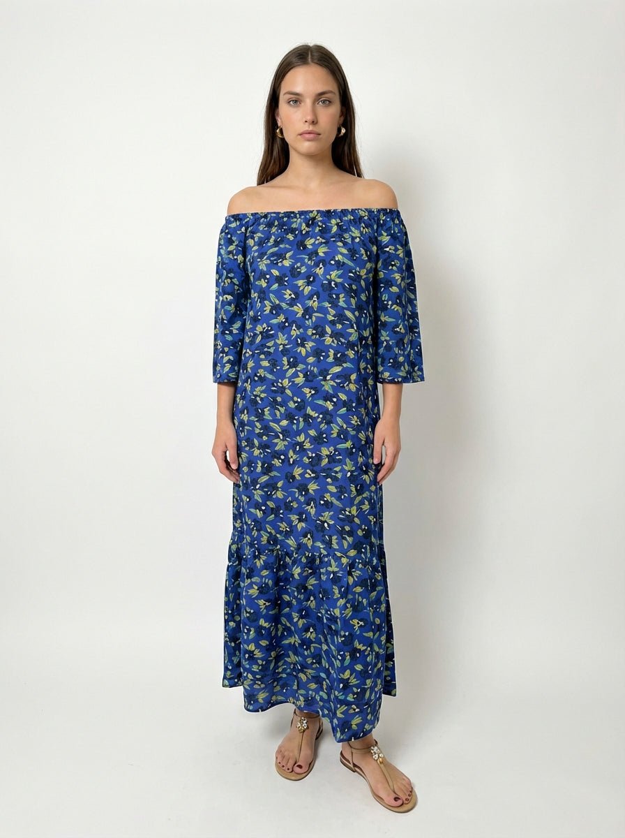 Vestido Mondo e Colori Seda Estampado Flores Anemona