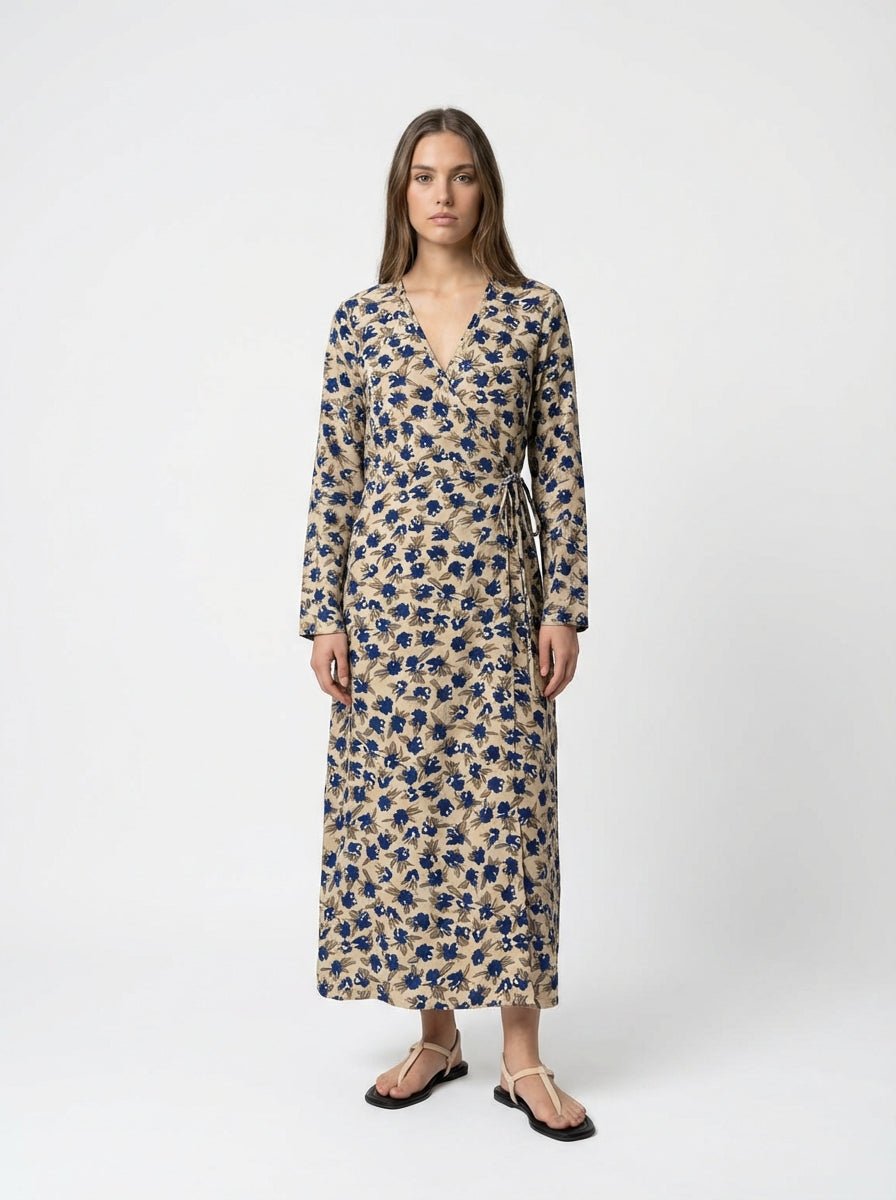 Vestido Mondo e Colori Seda Estampado Flor Alhelí