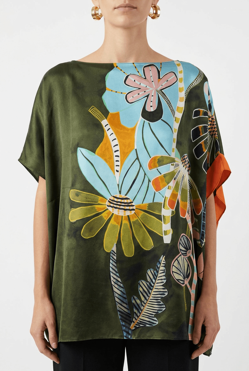 Cafcan Barbieri Corto Estampado Flores Verde