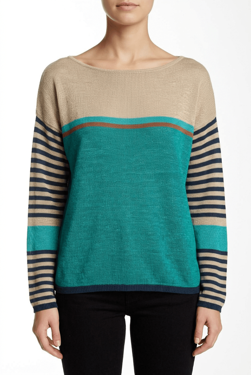 Jersey Floor Tricolor Beige Verde Naranja