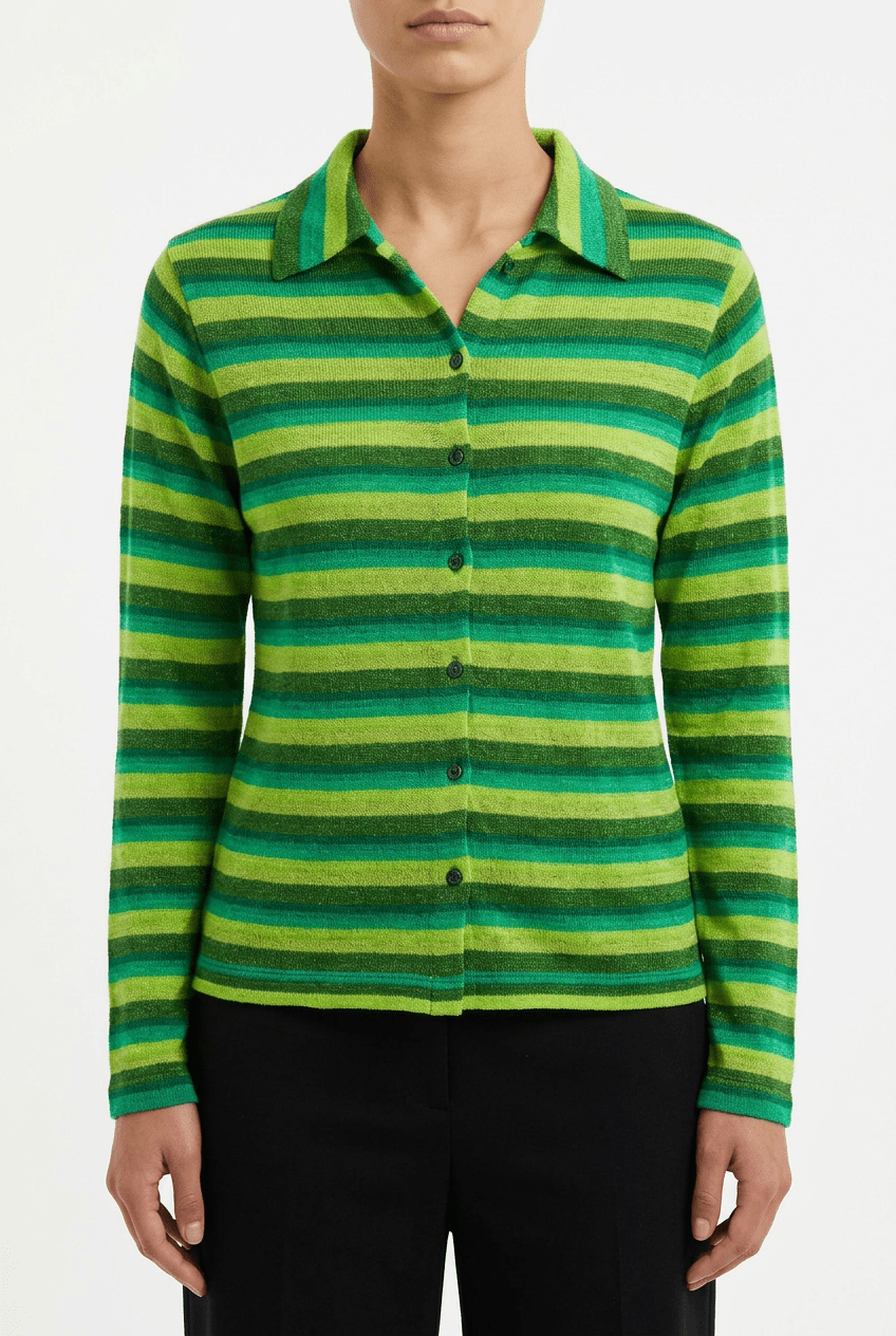 Cardigan Floor Polo Rayas Lurex Lima