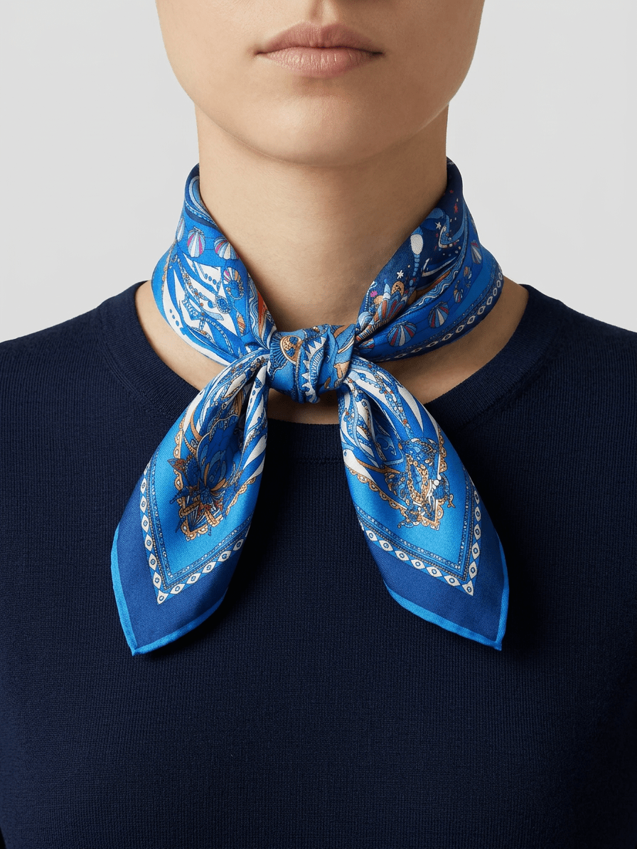Foulard Maison Fanli Cancro Blu