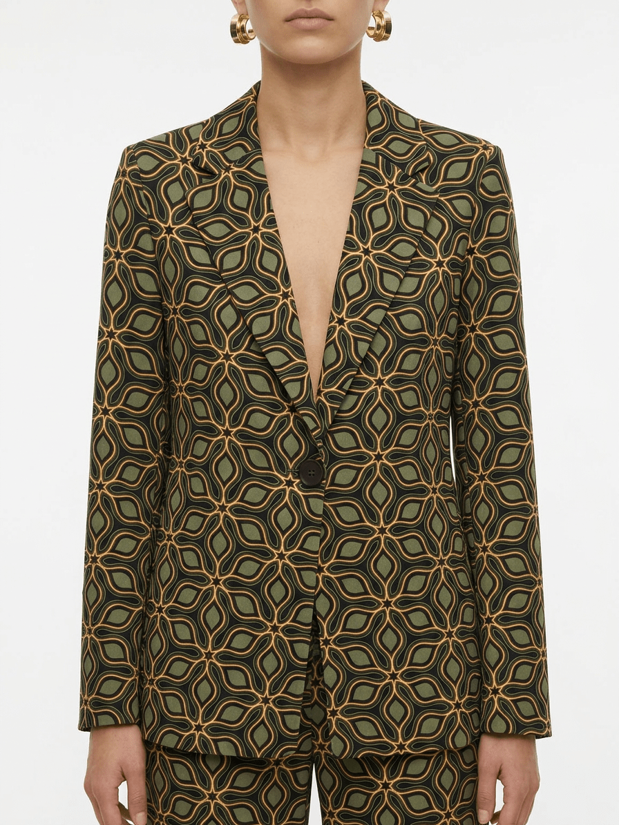 Blazer Agoefilo Estampado Tropical Verde