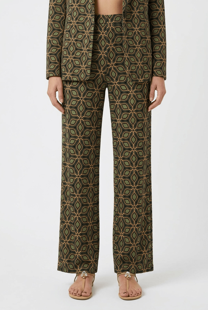 Pantalón Agoefilo Estampado Tropical Verde