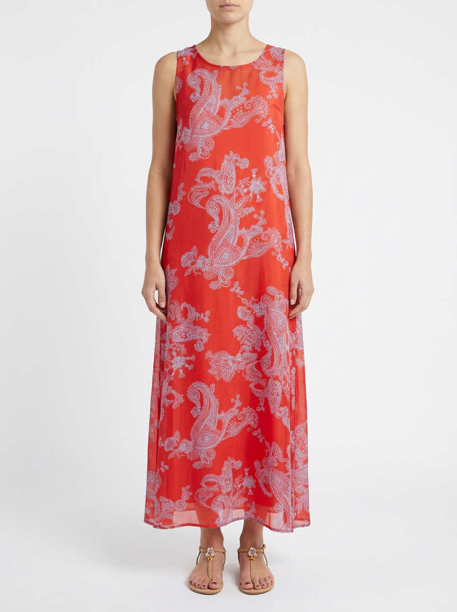 Vestido Whyci Milano Paisley Rojo